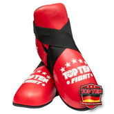 TOP TEN Fußschutz Kickboxen „Fight“ – Professioneller Fußprotektor für Kickboxen, Taekwon-Do & Kampfsport – WAKO & ITF Zertifiziert – Ultraleicht mit PPS-Schaumstoffpolsterung