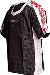 TOP TEN T-Shirt mit V-Ausschnitt zum Kickboxen „Kickboxjacke Graffiti“ - schwarz, Gr. 150