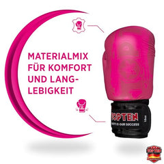 TOP TEN Boxhandschuhe Power Ink – Hybrid Echtleder & Kunstleder – Ideal für Fitnessboxen, Kickboxen, Leichtkontakt – Pro-Sicherheit mit IMF-Schaumkern, 10oz, 12oz, 14oz, 16 oz
