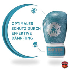 TOP TEN Boxhandschuhe Superior - Ideal für Kinder, Jugendliche & Erwachsene - Stylische Profi-Optik & Maximaler Schutz - PPS-Dämpfung für kleine Hände – 10oz 12 oz