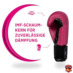 TOP TEN Boxhandschuhe Power Ink – Hybrid Echtleder & Kunstleder – Ideal für Fitnessboxen, Kickboxen, Leichtkontakt – Pro-Sicherheit mit IMF-Schaumkern, 10oz, 12oz, 14oz, 16 oz