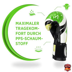 TOP TEN Boxhandschuhe Männer & Frauen Urban Arts – Professionelle Kickbox Handschuhe Herren mit Ergonomischem PPS-Schaumstoff, Stabiler Klettverschluss & Daumenfixierung - 10oz, 12oz, 14oz, 16oz