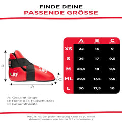 TOP TEN Fußschutz Kickboxen „Fight“ – Professioneller Fußprotektor für Kickboxen, Taekwon-Do & Kampfsport – WAKO & ITF Zertifiziert – Ultraleicht mit PPS-Schaumstoffpolsterung