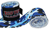 TOP TEN Camouflage Boxbandagen Box-Bandagen BLAU schwarz weiß Hand Wraps elastisch Elastik 250 cm 2,5 m Handbandagen Faustbandagen Kickboxen Boxen MMA Muay Thai Thaiboxen Camou, Camo
