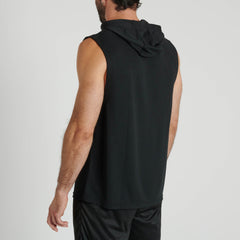 LIGHTWEIGHT LOGO HOODED SLEEVELESS SWEATSHIRT