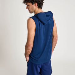 LIGHTWEIGHT LOGO HOODED SLEEVELESS SWEATSHIRT
