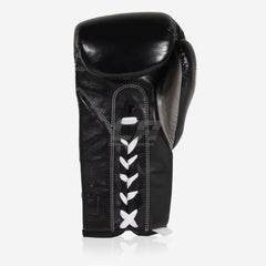 Boxhandschuhe Cleto Reyes Safetec CB4 Schwarz-Silber mit Schnürung