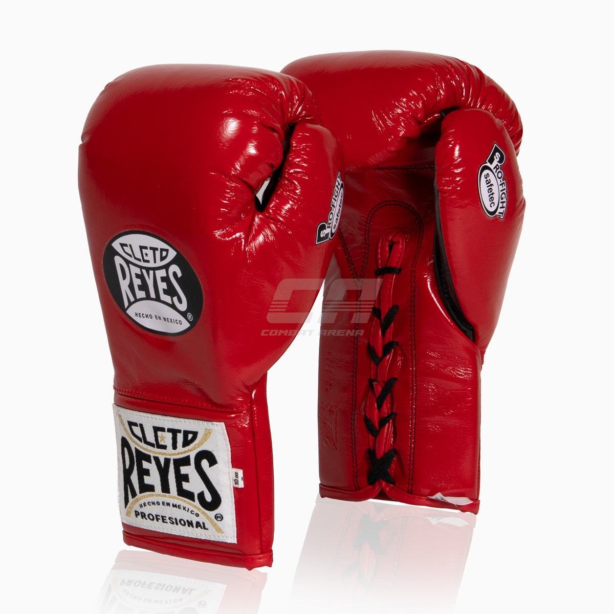 Boxhandschuhe Cleto Reyes Safetec CB4 Rot-schwarz mit Schnürung