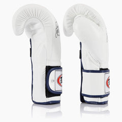 Fairtex Boxhandschuhe BGV9 Mexican Style Weiß mit blauer Paspel