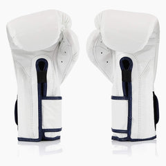 Fairtex Boxhandschuhe BGV9 Mexican Style Weiß mit blauer Paspel