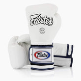 Fairtex Boxhandschuhe BGV9 Mexican Style Weiß mit blauer Paspel