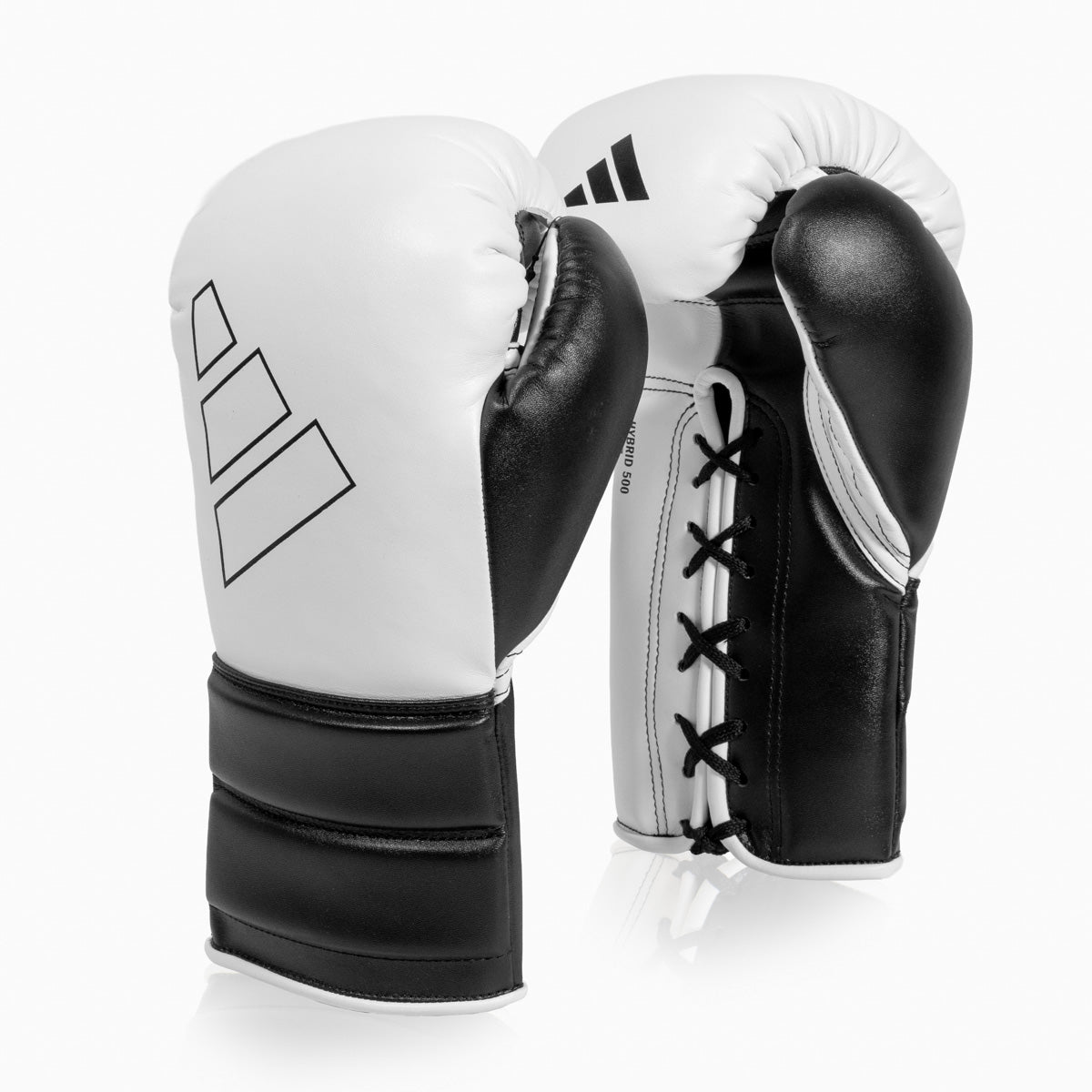 Boxhandschuhe Adidas Hybrid 500 Pro mit Schnürung Weiß-Schwarz
