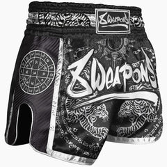Kick-Thai Shorts 8 Weapons Carbon Sak Yant Tigers