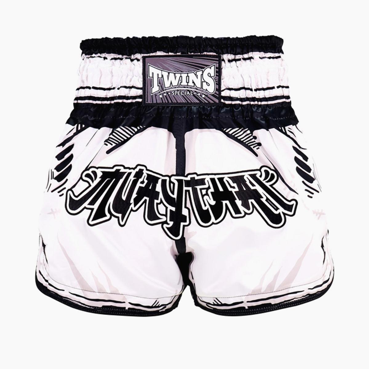 Twins Special Kick-Thai-Shorts Comic Weiß