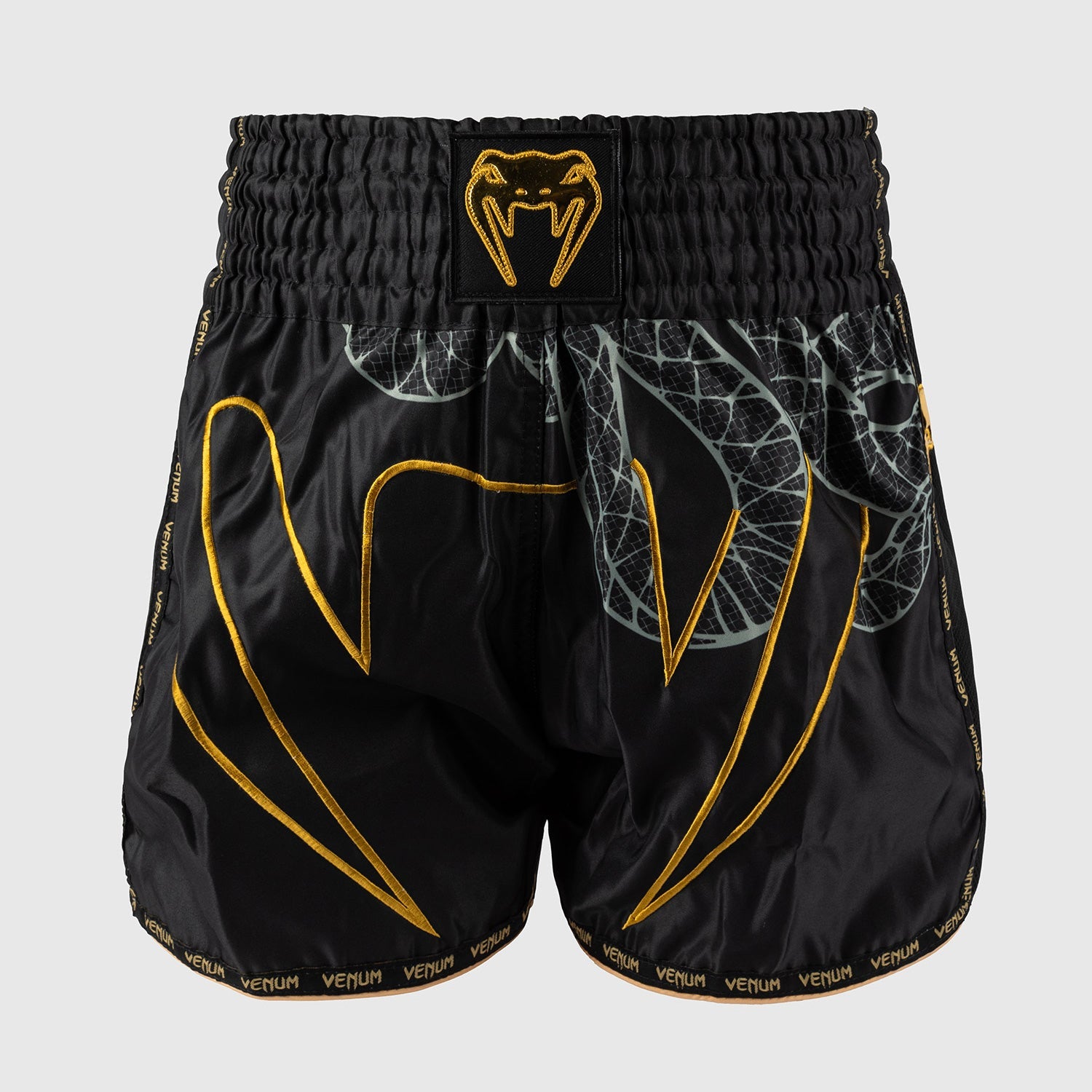 Venum Serpenti Kick-Thai-Shorts Schwarz-Silber-Gold