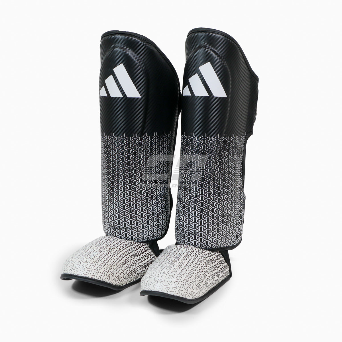 Schienbeinschoner mit Parafuss Adidas Pro Kickboxing WAKO Schwarz-Weiß