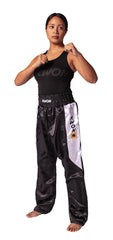 Satinhose schwarz/weiß