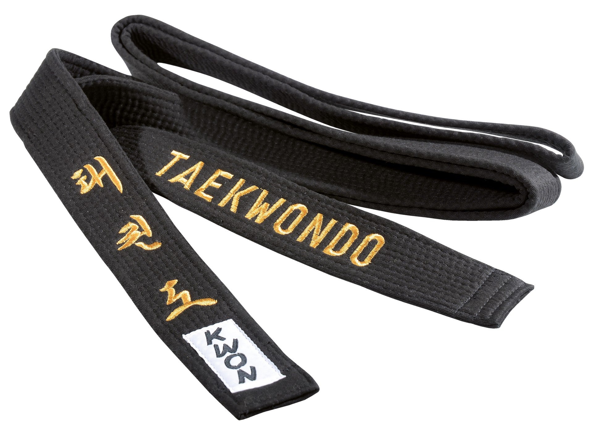 Taekwondo belt black embroidered, 5 cm