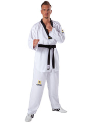 Taekwondo uniform Fightlite black lapel - WT recognized