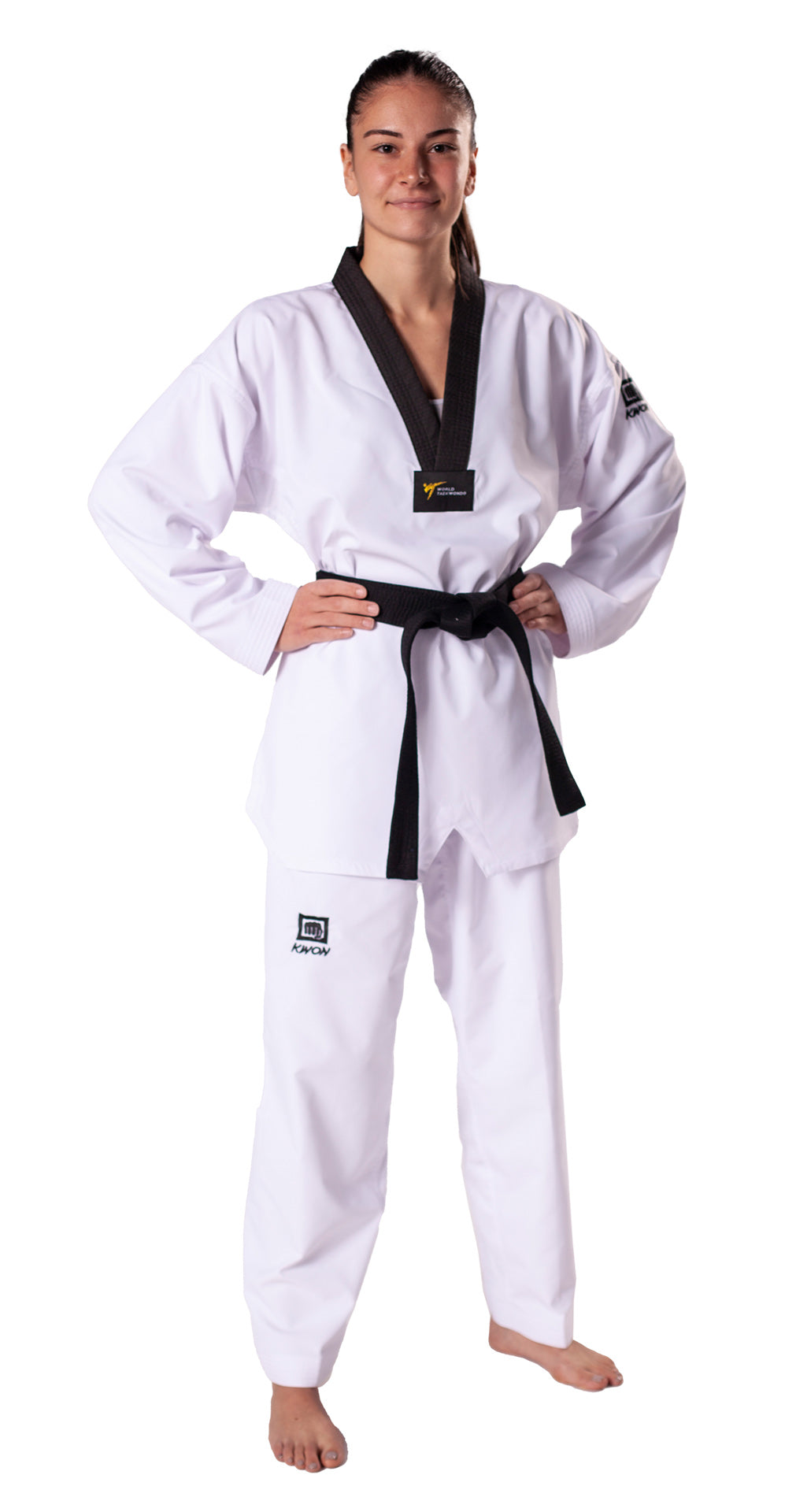 Taekwondo uniform Premiere Plus black lapel - WT recognized