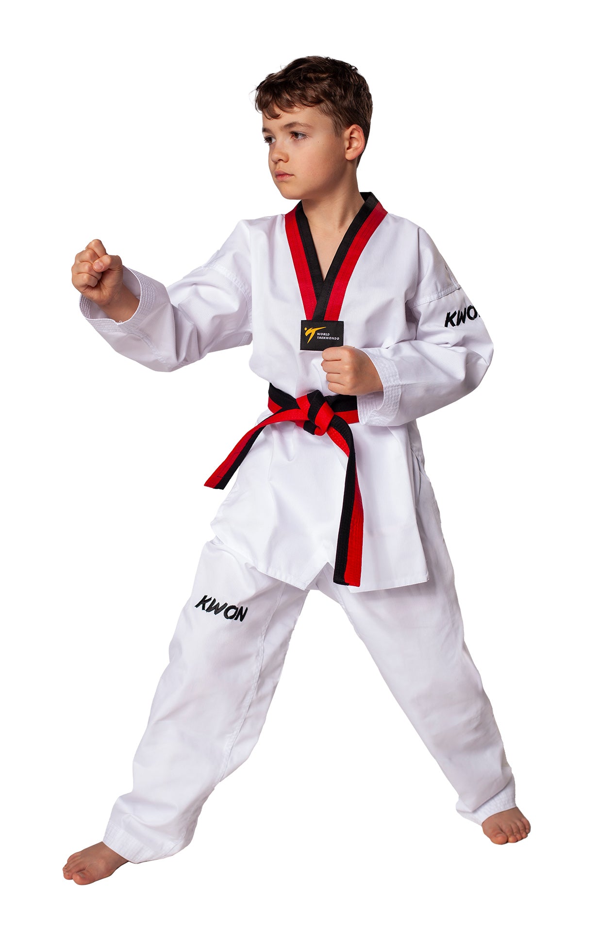 Taekwondo Anzug Victory Poom schwarz/rotes Revers - WT anerkannt