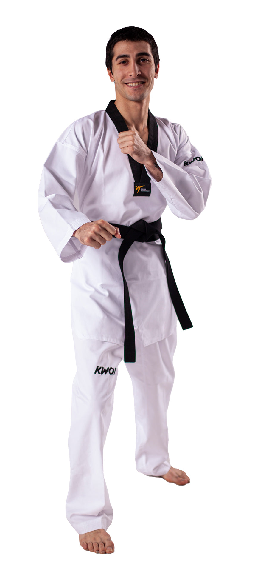 Taekwondo uniform Victory black lapel - WT recognized