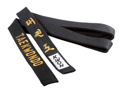 Taekwondo Gürtel schwarz mit Bestickung