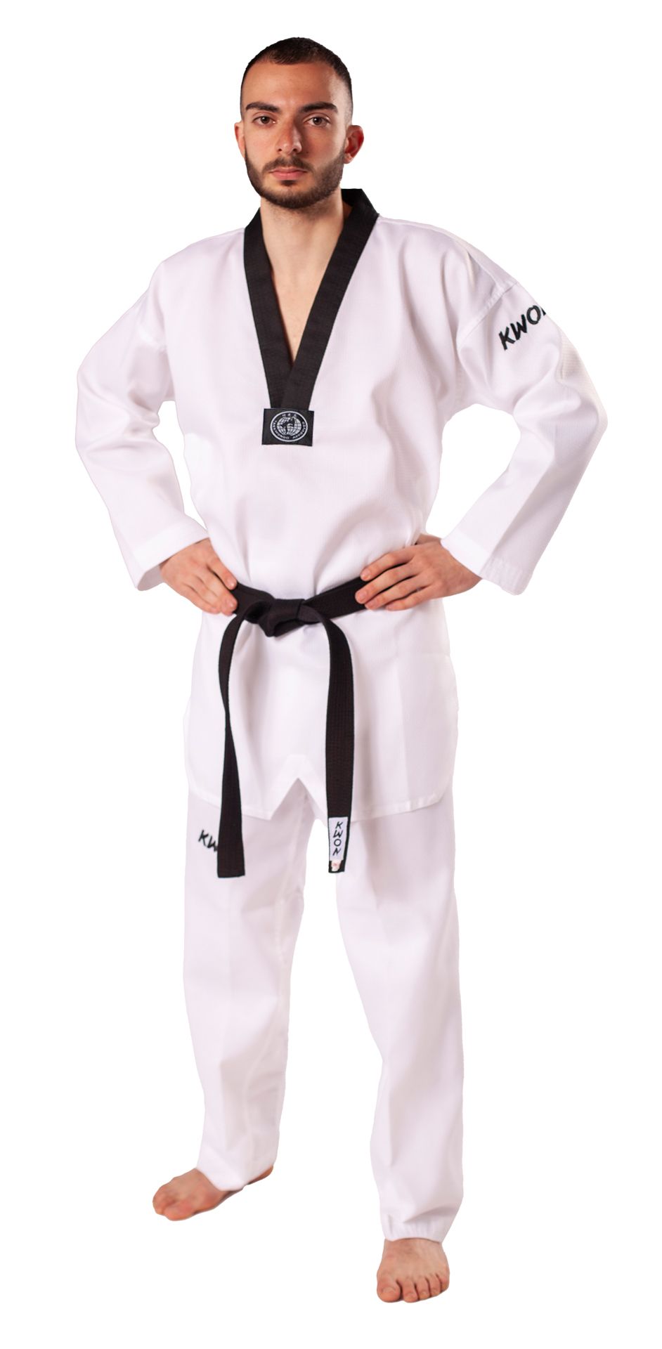 Taekwondo uniform Starfighter black lapel
