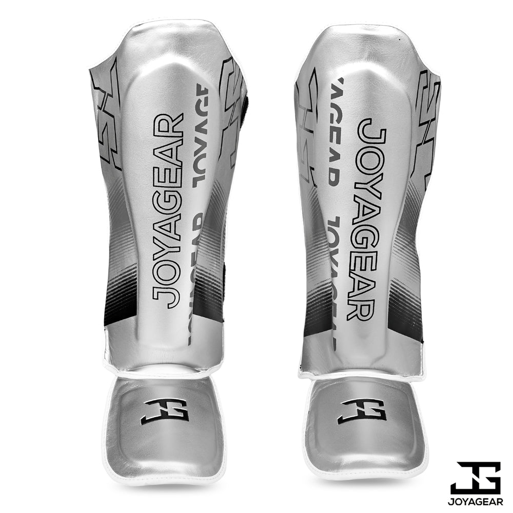 The Joyagear "Evolution" Shinguards - Silver-White