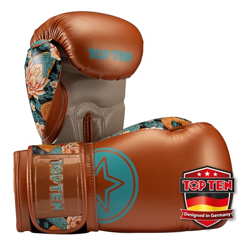 TOP TEN Boxhandschuhe Ryu del Mar – Professionelle Box Handschuhe Herren & Damen – Ergonomische Kampfhandschuhe für Training, Kickboxen & Boxing – Boxing Gloves - 10oz, 12oz, 14oz, 16oz