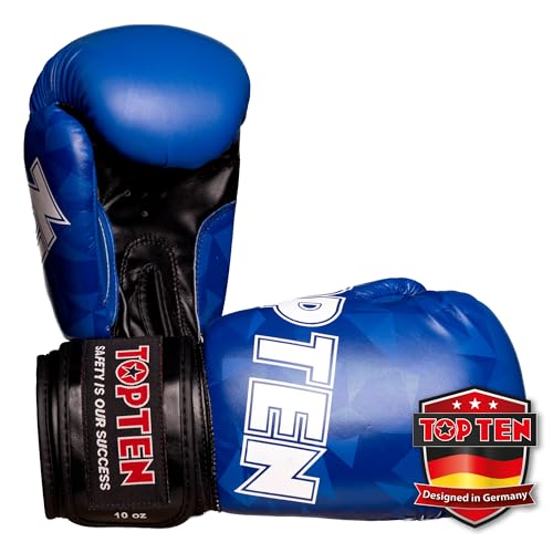 TOP TEN Boxhandschuhe Männer & Frauen Prism – Professionelle Box Handschuhe Herren mit dämpfendem PPS-Foam Padding für maximalen Schutz & Dämpfung – Premium Ausrüstung für Boxen 8oz, 10oz, 12oz