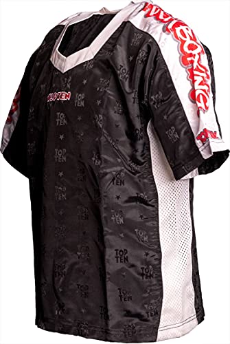 TOP TEN T-Shirt mit V-Ausschnitt zum Kickboxen „Kickboxjacke Graffiti“ - schwarz, Gr. 150