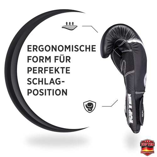 TOP TEN Boxhandschuhe 4select aus Leder | Echtleder Gloves| 10 – 16 oz