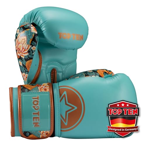 TOP TEN Boxhandschuhe Ryu del Mar – Professionelle Box Handschuhe Herren & Damen – Ergonomische Kampfhandschuhe für Training, Kickboxen & Boxing – Boxing Gloves - 10oz, 12oz, 14oz, 16oz