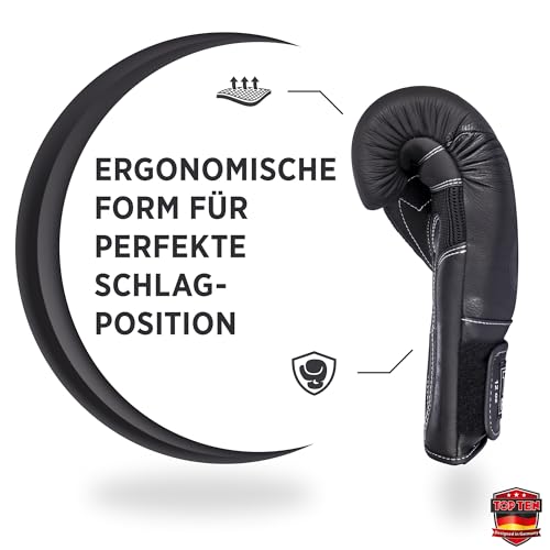 TOP TEN Boxhandschuhe 4select aus Leder | Echtleder Gloves| 10 – 16 oz