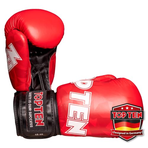 TOP TEN Boxhandschuhe Männer & Frauen Prism – Professionelle Box Handschuhe Herren mit dämpfendem PPS-Foam Padding für maximalen Schutz & Dämpfung – Premium Ausrüstung für Boxen 8oz, 10oz, 12oz
