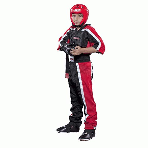 TopTen Kinder Wettkampf-Uniform Coolmesh, Schwarz/Rot