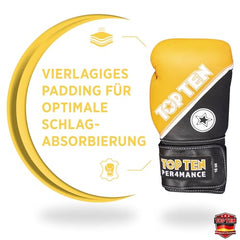TOP TEN Boxhandschuhe 4select aus Leder | Echtleder Gloves| 10 – 16 oz