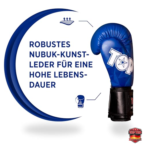 TOP TEN Boxhandschuhe Männer & Frauen Prism – Professionelle Box Handschuhe Herren mit dämpfendem PPS-Foam Padding für maximalen Schutz & Dämpfung – Premium Ausrüstung für Boxen 8oz, 10oz, 12oz