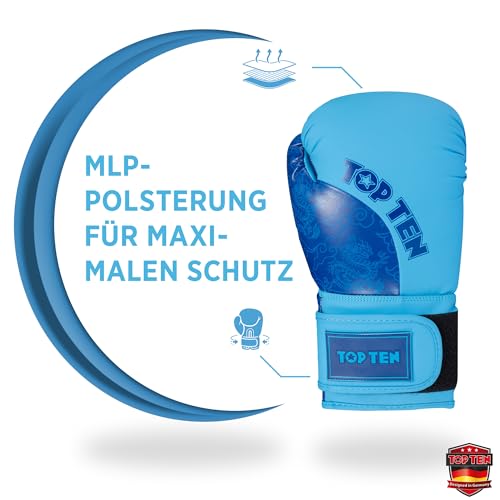 TOP TEN Boxhandschuhe Männer & Frauen Dragon – Hochwertige Box-Handschuhe für Training & Sparring, MLP-Mehrschichtpolsterung & Daumenschutz, strapazierfähiges Kunstleder, 10oz, 12oz, 14oz, 16 oz