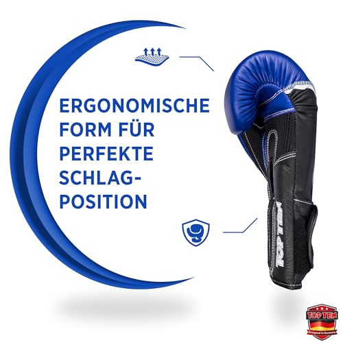 TOP TEN Boxhandschuhe 4select aus Leder | Echtleder Gloves| 10 – 16 oz