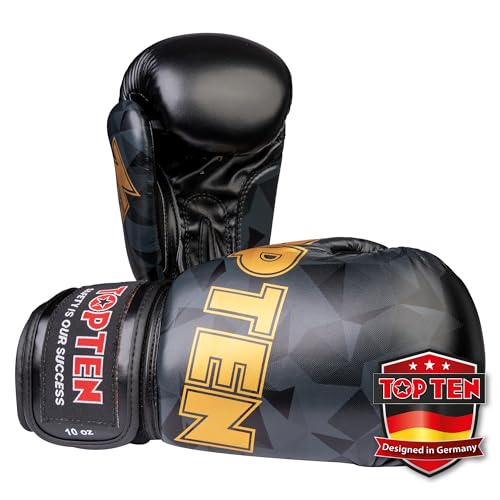 TOP TEN Boxhandschuhe Männer & Frauen Prism – Professionelle Box Handschuhe Herren mit dämpfendem PPS-Foam Padding für maximalen Schutz & Dämpfung – Premium Ausrüstung für Boxen 8oz, 10oz, 12oz
