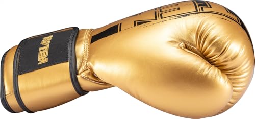 TOP TEN Boxhandschuhe Power Ink Golden Star – Kickbox- & Boxhandschuhe mit Arch-Daumenschutz – Hochwertiger Formschaum für Sparring & Training – Kunstleder, Weiss – Gold, Gold - Schwarz (10oz - 16oz)
