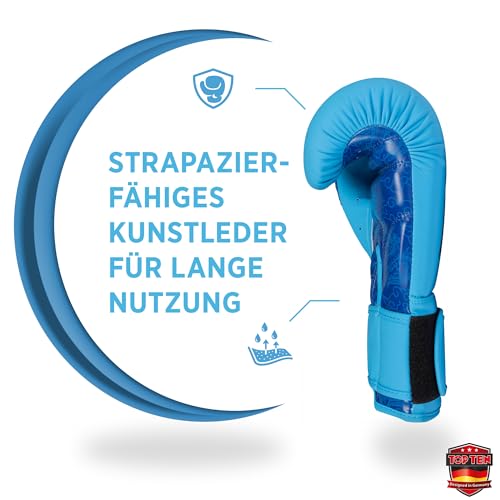 TOP TEN Boxhandschuhe Männer & Frauen Dragon – Hochwertige Box-Handschuhe für Training & Sparring, MLP-Mehrschichtpolsterung & Daumenschutz, strapazierfähiges Kunstleder, 10oz, 12oz, 14oz, 16 oz