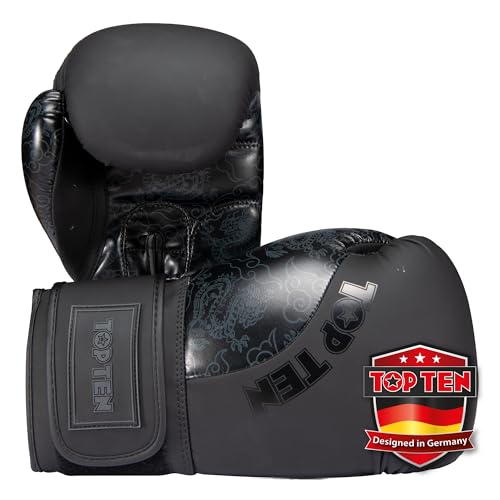 TOP TEN Boxhandschuhe Männer & Frauen Dragon – Hochwertige Box-Handschuhe für Training & Sparring, MLP-Mehrschichtpolsterung & Daumenschutz, strapazierfähiges Kunstleder, 10oz, 12oz, 14oz, 16 oz