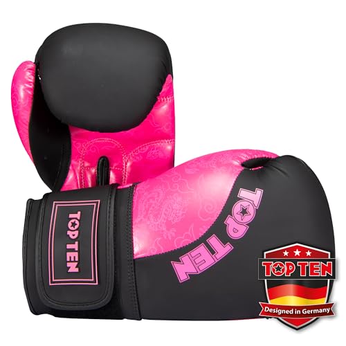 TOP TEN Boxhandschuhe Männer & Frauen Dragon – Hochwertige Box-Handschuhe für Training & Sparring, MLP-Mehrschichtpolsterung & Daumenschutz, strapazierfähiges Kunstleder, 10oz, 12oz, 14oz, 16 oz