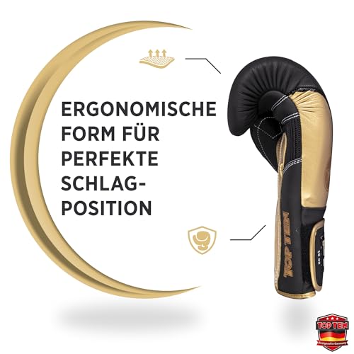 TOP TEN Boxhandschuhe 4select aus Leder | Echtleder Gloves| 10 – 16 oz