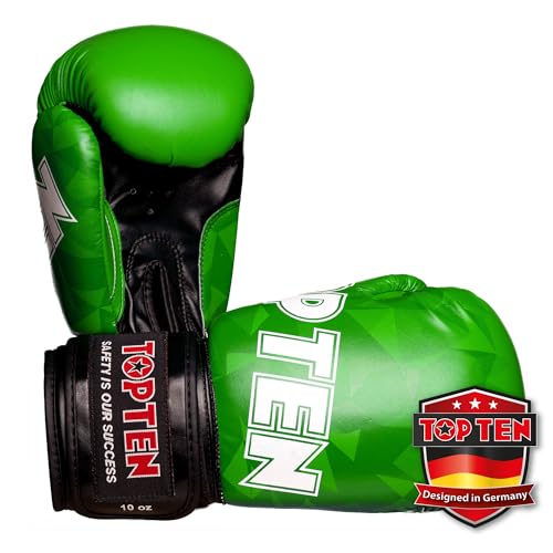 TOP TEN Boxhandschuhe Männer & Frauen Prism – Professionelle Box Handschuhe Herren mit dämpfendem PPS-Foam Padding für maximalen Schutz & Dämpfung – Premium Ausrüstung für Boxen 8oz, 10oz, 12oz