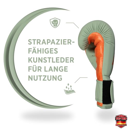 TOP TEN Boxhandschuhe Männer & Frauen Dragon – Hochwertige Box-Handschuhe für Training & Sparring, MLP-Mehrschichtpolsterung & Daumenschutz, strapazierfähiges Kunstleder, 10oz, 12oz, 14oz, 16 oz