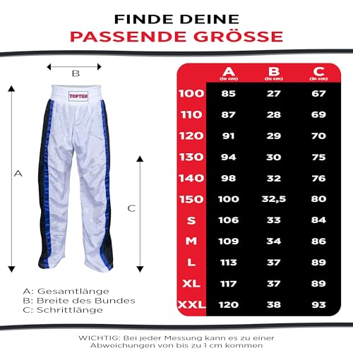 TOP TEN Kickboxhose Mesh | Pointfighting | Leicht- und Vollkontakt Kickboxen | WAKO